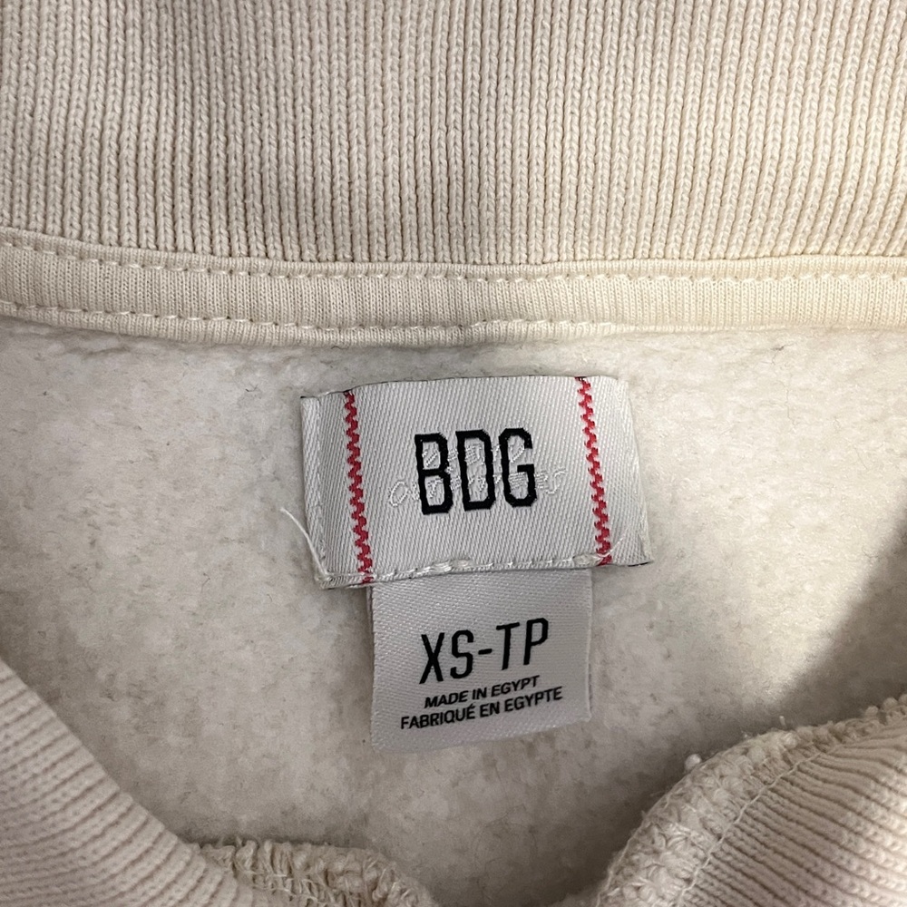 Urban Outfitters BDG Cream Cropped Polo Sweatshirt XS - Picture 11 of 13